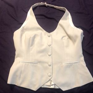 light cream halter vest,gently worn.form flattering